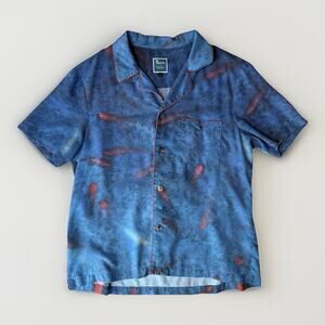 Tombolo Rachel Sard Shirt Medium Blue Short Sleeve Button Minimalist New York